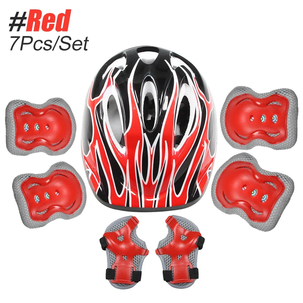 Kids Helmet and Pads Set for Skiing,Elbow and Knee Pads for Kids 3-10 Safety Equipment Knee &Elbow Pads Wrist Guards Gear Set