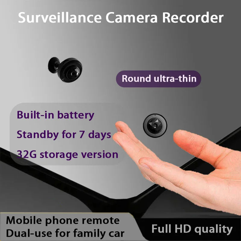 D Brand Smart Compact Camera 360-Degree No Blind Spots Wireless Mini Full Hd Night Vision Camera Suitable for Home Pet and Vehicle Monitoring Home Use Wifi Connected to Mobile Phone Remote Mini Portable Camera Motion Detectio