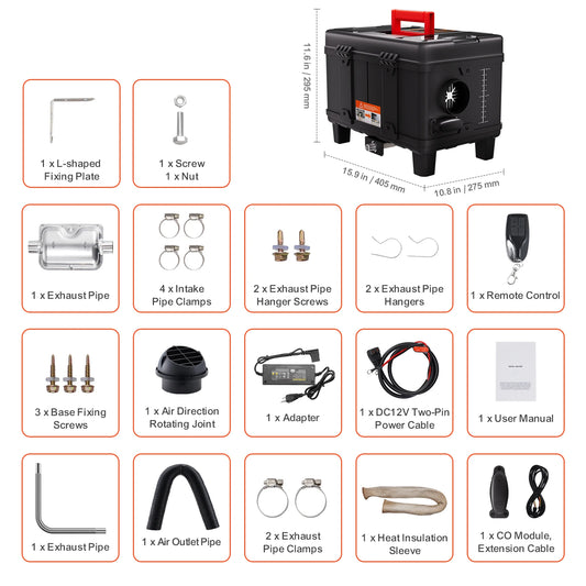 SucceBuy 8KW Diesel Heater 12V/24V Diesel Air Heater Car Heater with Bluetooth and CO Alarm Parking Heater for Vehicles&Outdoor