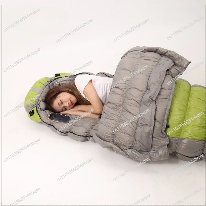 For Camping Outdoor Adult Plus Duck Down Caterpillar Warm Four Seasons Down Sleeping Bag
