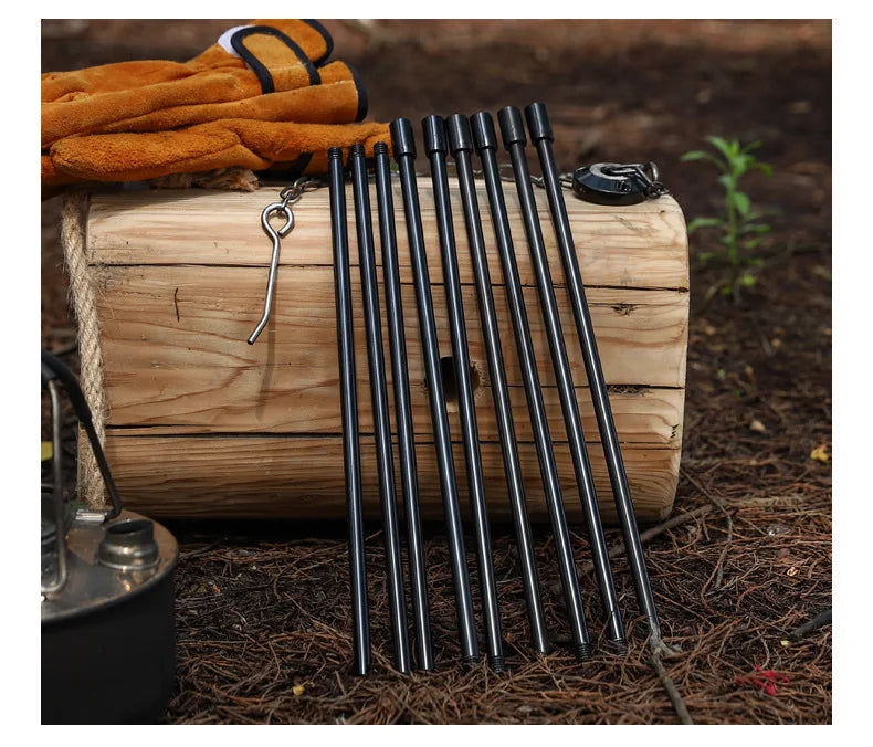 Camping Tools 3 Outdoor Camping Campfire Tripod, Hanging Pot Picnic Fire Bracket, Aluminum Alloy Tripod Camping Supplies