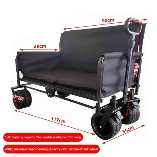 Outdoor multifunctional camping vehicle, stall, folding small cart, outdoor sofa, camping vehicle, multi-purpose folding vehicle