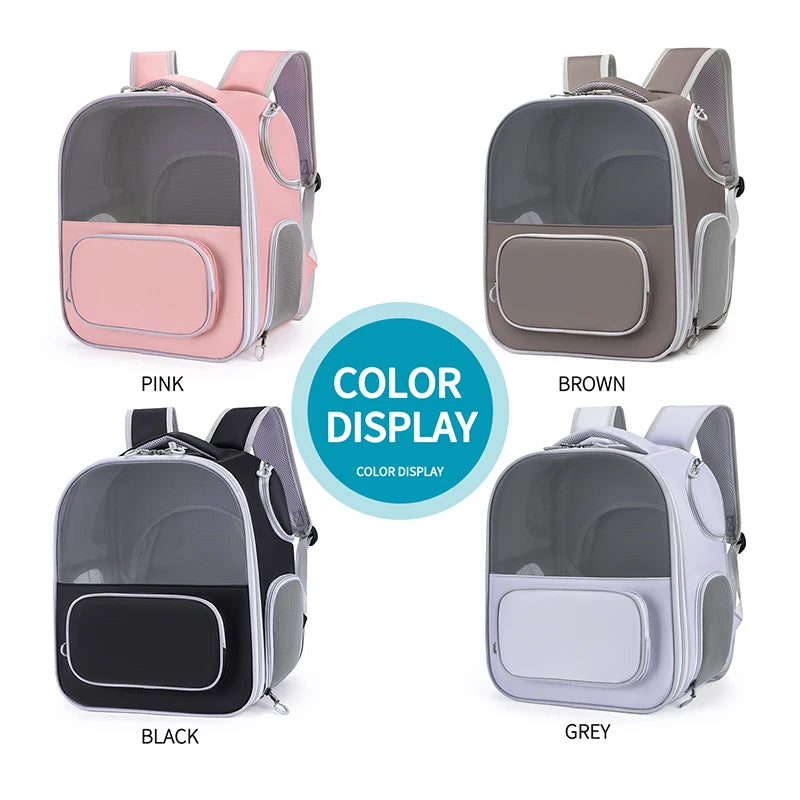 Expandable Cat Backpack Foldable Carrier Large Space Portable Breathable Pet Travel Bag for Outdoor Adventures