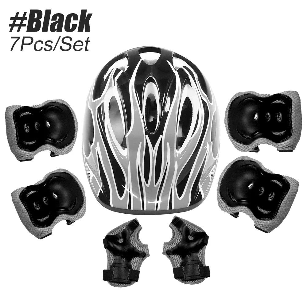 Kids Helmet and Pads Set for Skiing,Elbow and Knee Pads for Kids 3-10 Safety Equipment Knee &Elbow Pads Wrist Guards Gear Set
