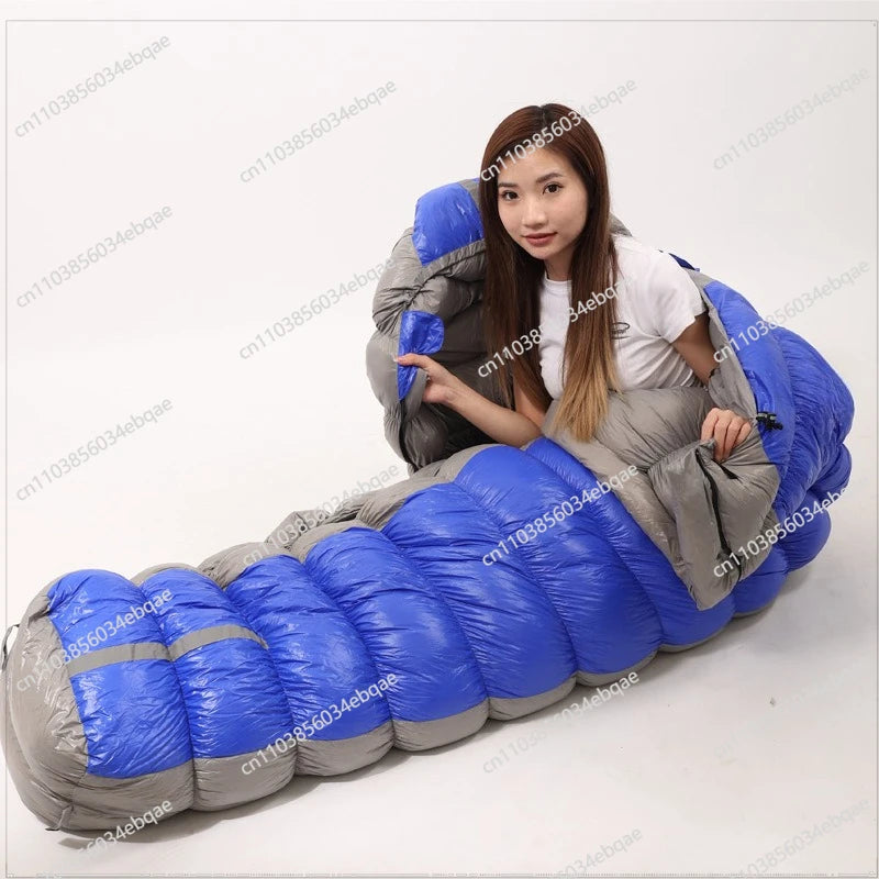 For Camping Outdoor Adult Plus Duck Down Caterpillar Warm Four Seasons Down Sleeping Bag