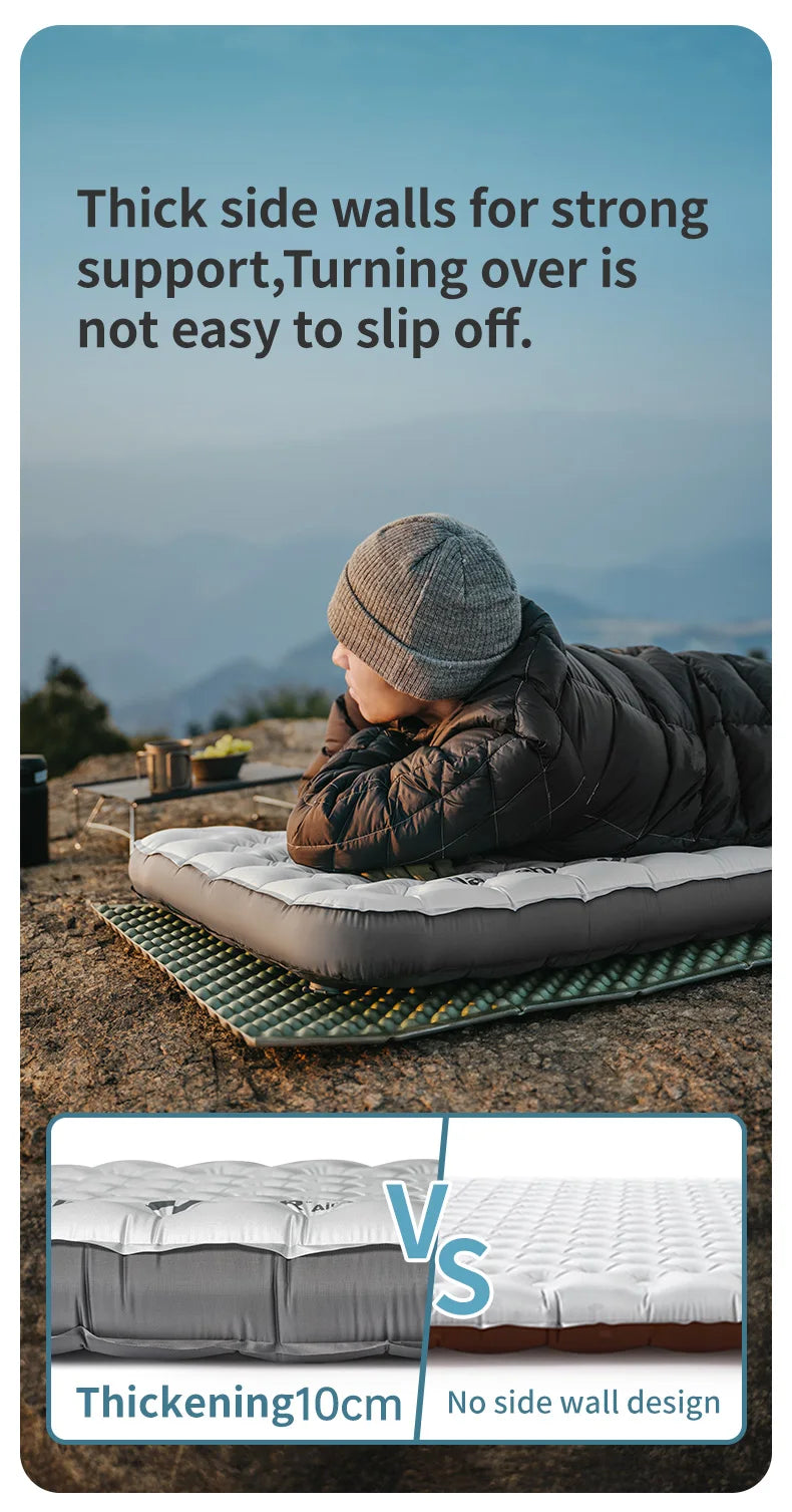 Naturehike R6.5 Air Mattress 10cm Thickened Ultralight Sleeping Pad for Camping Hiking Warm Portable Outdoor Inflatable Mattress
