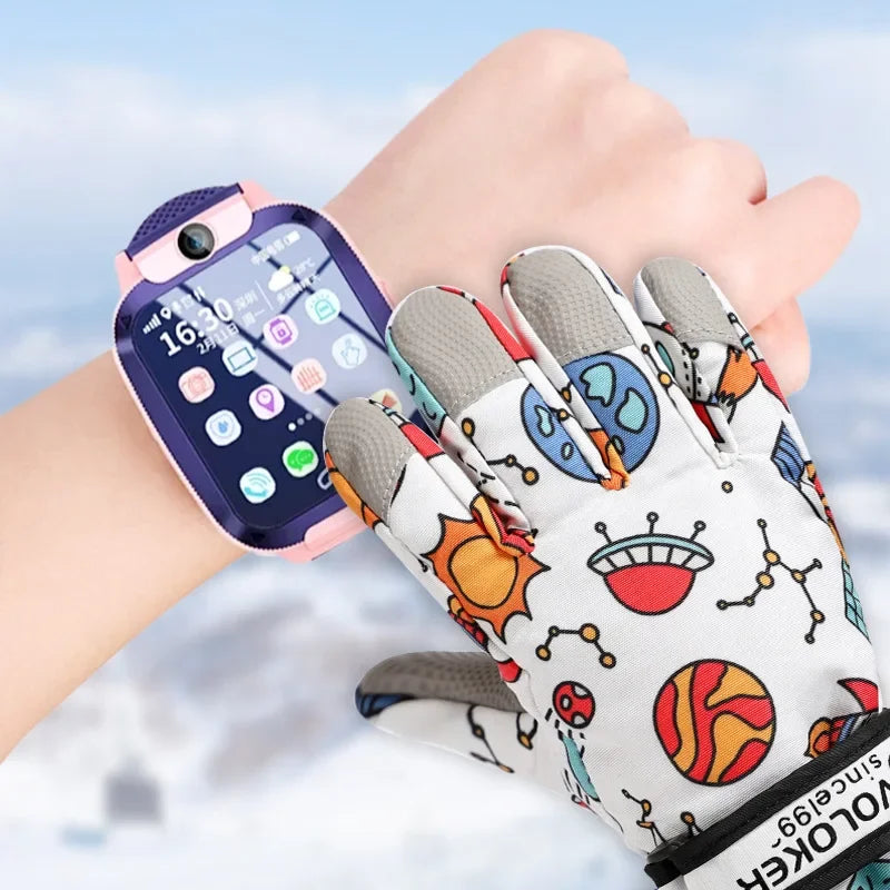 Ski Gloves Waterproof Lined , Thick and Warm, Anti-Slip, Specialty, Entertainment Accessories for Winter Sports