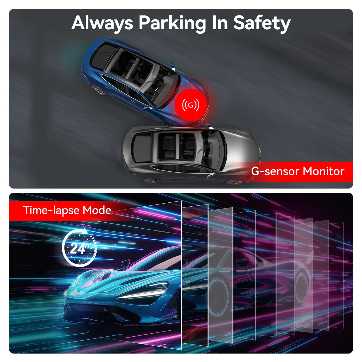 REDTIGER F9 Dash Cam 4K Front and Rear WiFi GPS Car Camera for Parking Mode 64GB Night Vision Car Recorder By App Control