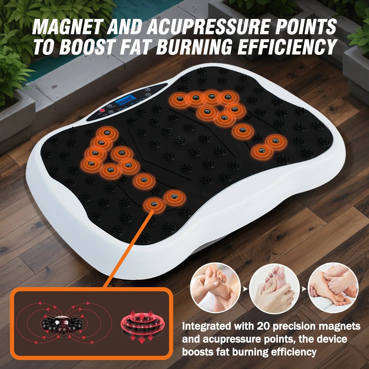 Full-Body Vibration Platform Exercise Machine Training Equipment Vibrate Fitness Workout Resistance Bands Remote Control BT