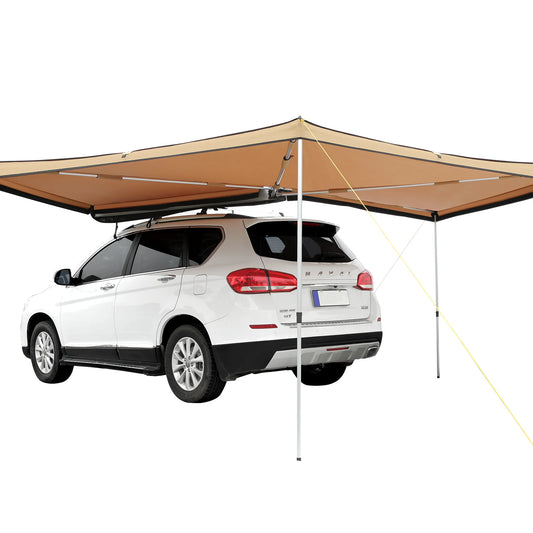 SucceBuy Vehicle Awning  Retractable Car Side Awning Car Awning with Waterproof Storage Bag  Suitable for Truck SUV Van Campers