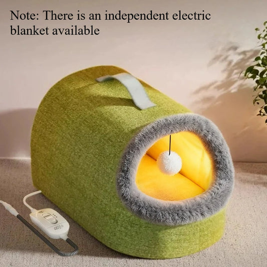 Heating Cat House Cat Nest Electric Blanket Winter Warmth Closed Temperature Control Cat Safety Nest Pet Sleeping Supplies