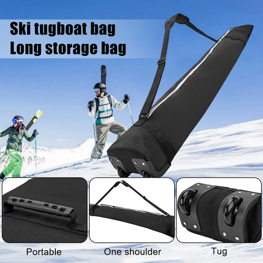 Store Transport Snowboard Bag with Wheel Winter Ski Equipment Storage Bag Large Capacity Waterproof for Snowboard Goggles Gloves