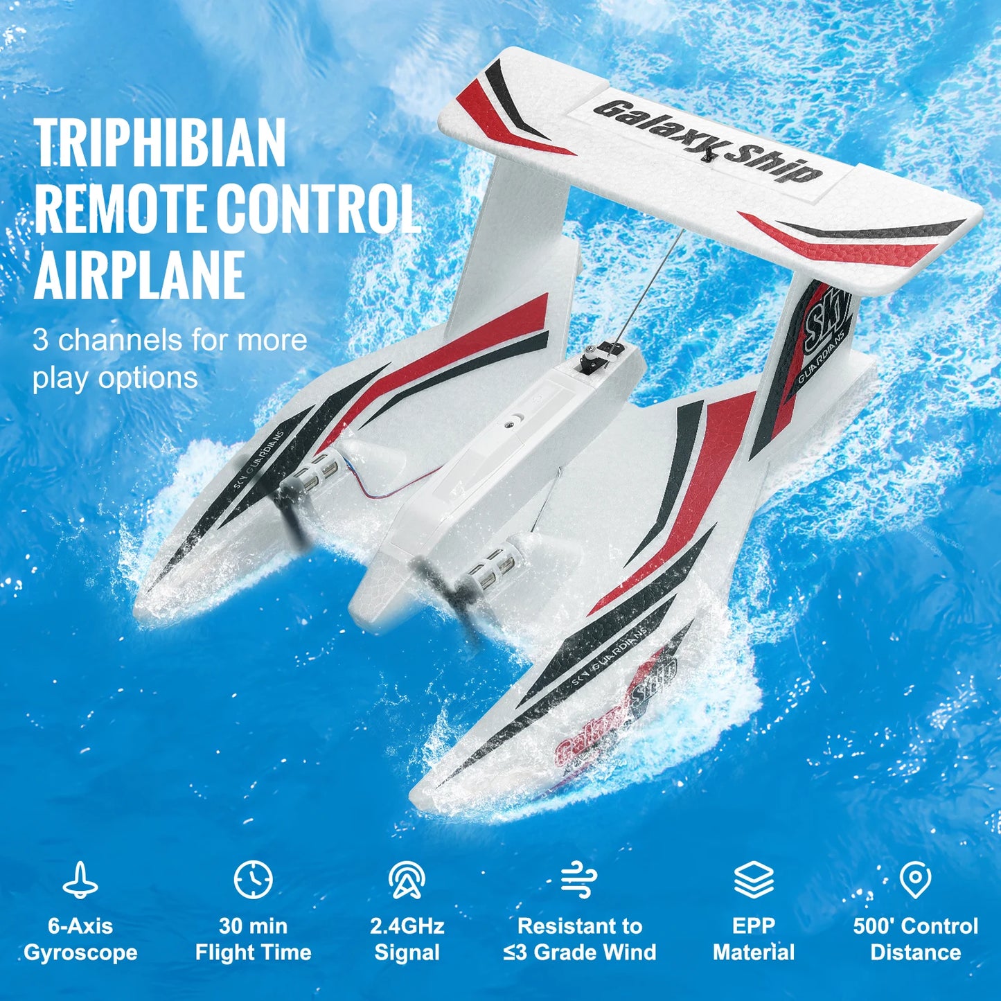 SucceBuy EPP Foam RC Plane 2.4G 3CH  Radio Control Aircraft Sea And Air RC Glider Water Land Flying Airplane Toys Gift For Boys