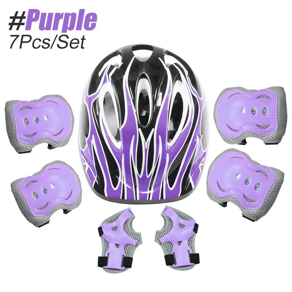 Kids Helmet and Pads Set for Skiing,Elbow and Knee Pads for Kids 3-10 Safety Equipment Knee &Elbow Pads Wrist Guards Gear Set