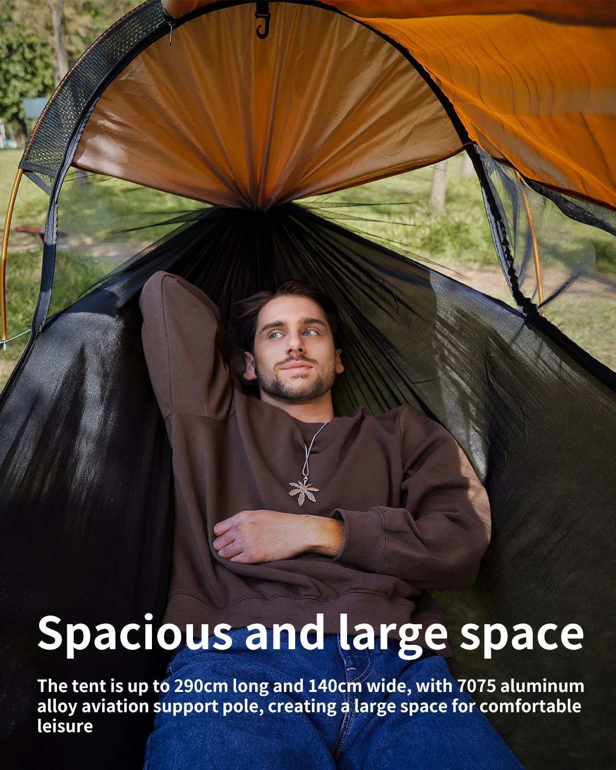 Outdoor Large Hammock with Mosquito Net 2 Person Lightweight Hammocks for Backpacking Backyard Hiking Camping