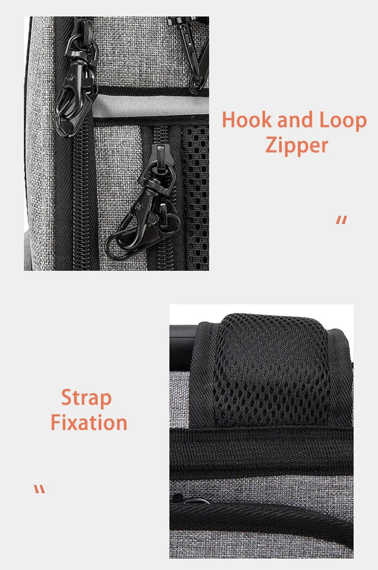 Pet Backpack Portable Breathable Outdoor Foldable Expandable Cat & Dog Backpack Large Capacity Oxford Cloth Cat Carrying Bag