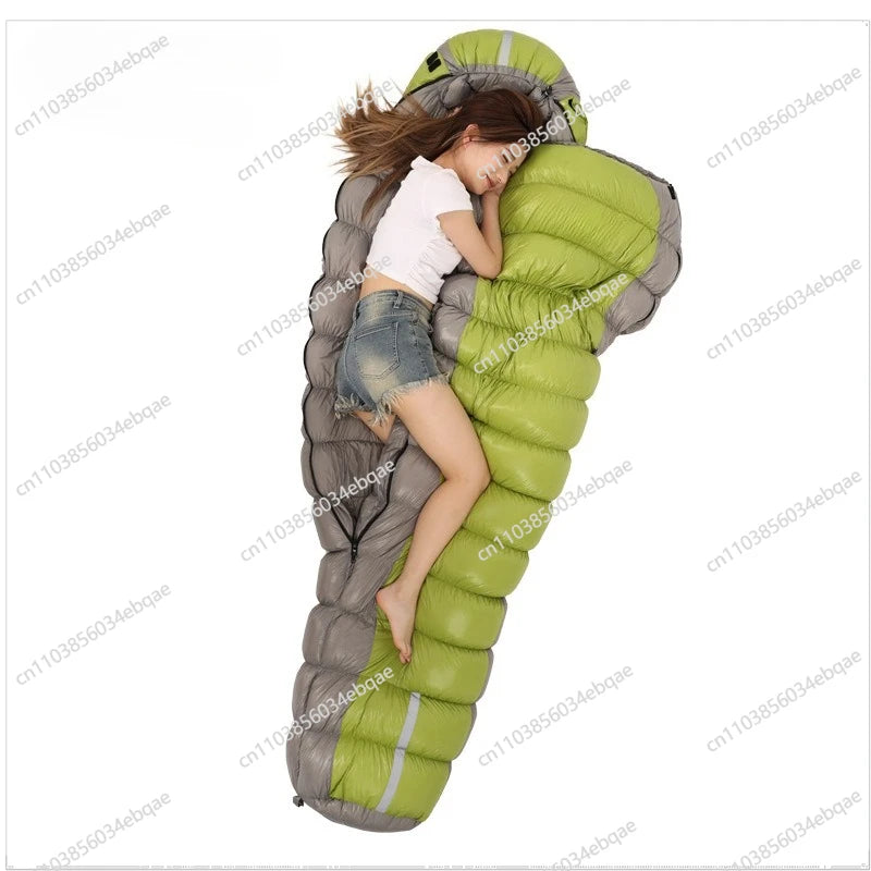 For Camping Outdoor Adult Plus Duck Down Caterpillar Warm Four Seasons Down Sleeping Bag