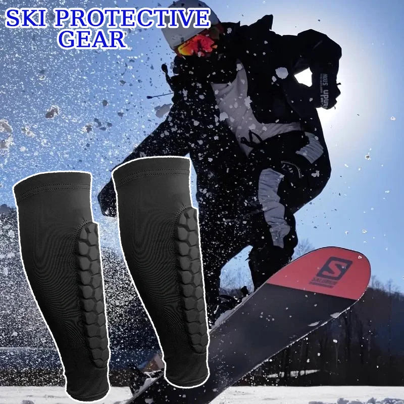 Ski Shin Guard Sleeves Pair, EVA Padded Anti‑Shin Bang Boot Bite Relief, Impact‑Absorbing Calf Protector for Skiing Snowboarding