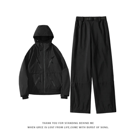 Men‘s Women’s Ski Suit Set | Thermal-Lined Windproof Waterproof Snowboard Gear | with Sealed Seams, Thumbhole Cuffs & Snow Skirt