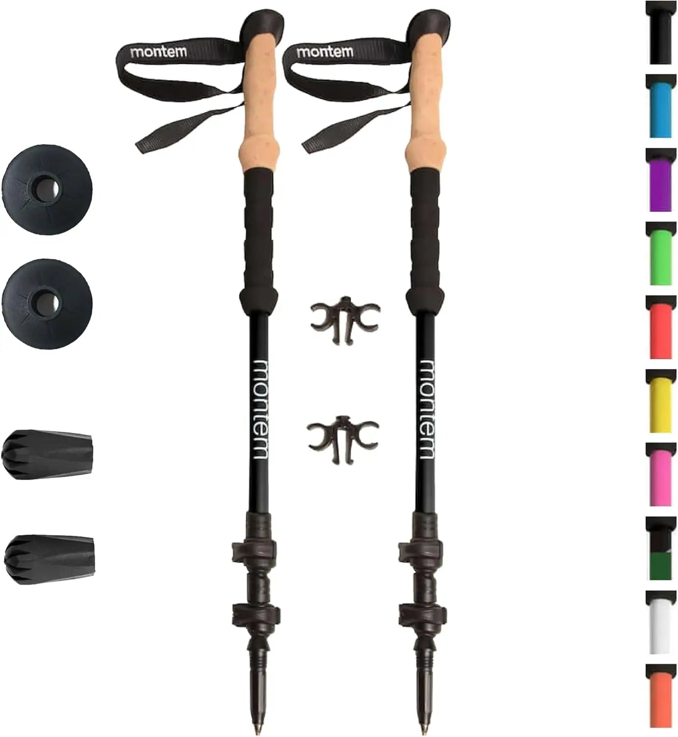 Ultra Strong Trekking, Walking, and Hiking Poles - One Pair (2 Poles) - Collapsible, Lightweight, Quick Locking, Weather-Resis