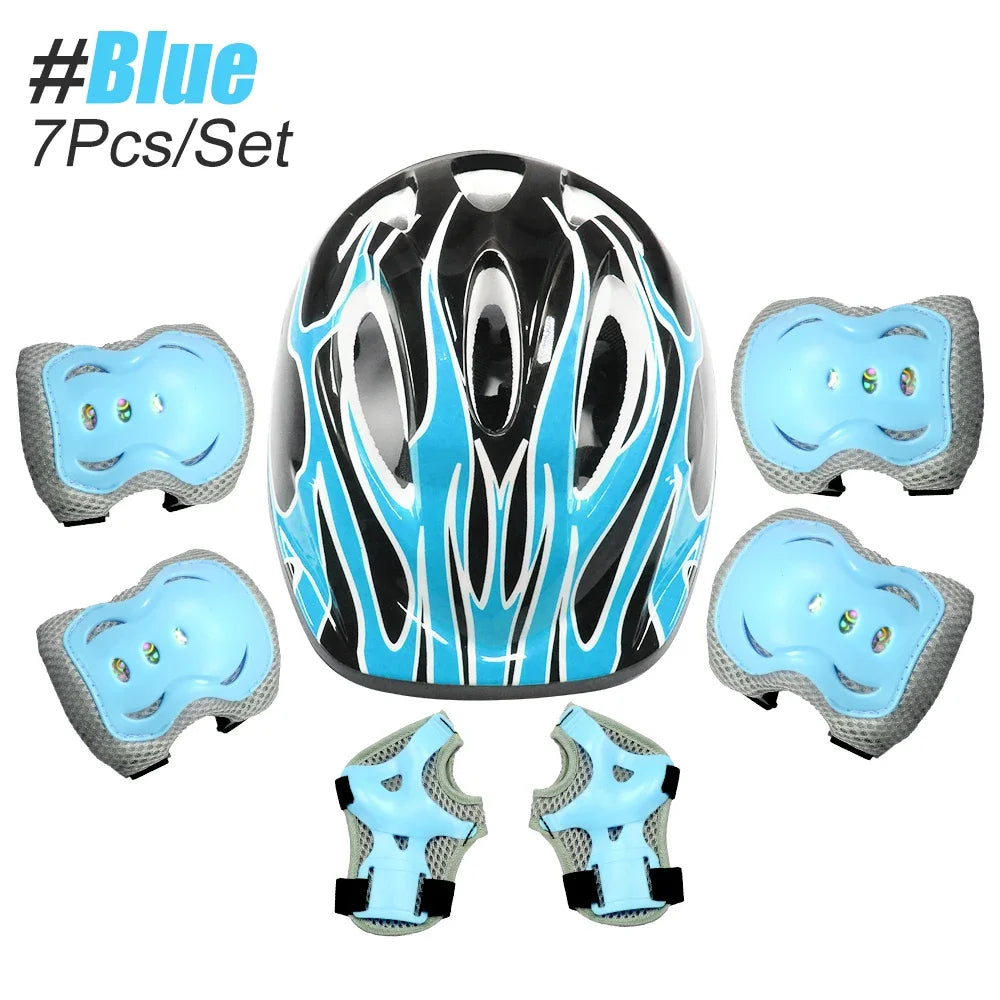 Kids Helmet and Pads Set for Skiing,Elbow and Knee Pads for Kids 3-10 Safety Equipment Knee &Elbow Pads Wrist Guards Gear Set