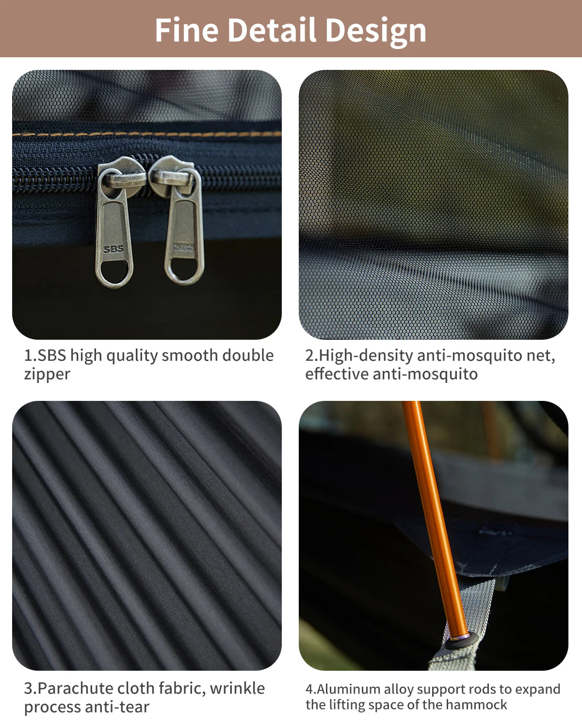 Outdoor Large Hammock with Mosquito Net 2 Person Lightweight Hammocks for Backpacking Backyard Hiking Camping