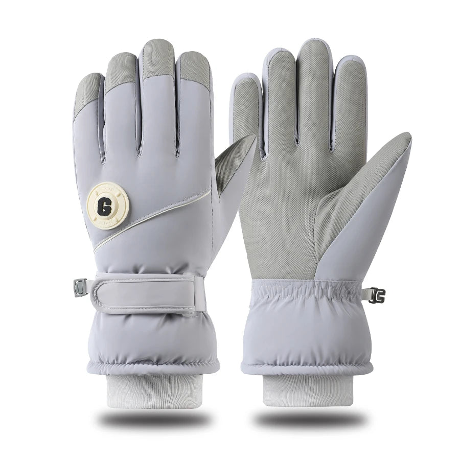 Ski gloves for winter, warm and cold resistant, thickened, anti slip, waterproof, outdoor mountaineering, cycling, touch screen,