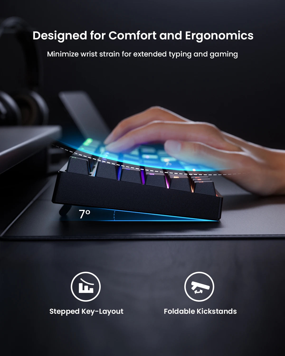 wegear Wired Gaming Mechanical Keyboard RGB Blue switches compatible with Win7/8/10/11 and XP ideal for PC laptop and desktop