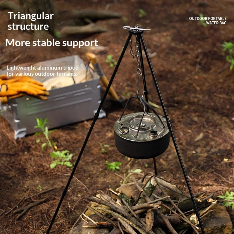 Camping Tools 3 Outdoor Camping Campfire Tripod, Hanging Pot Picnic Fire Bracket, Aluminum Alloy Tripod Camping Supplies