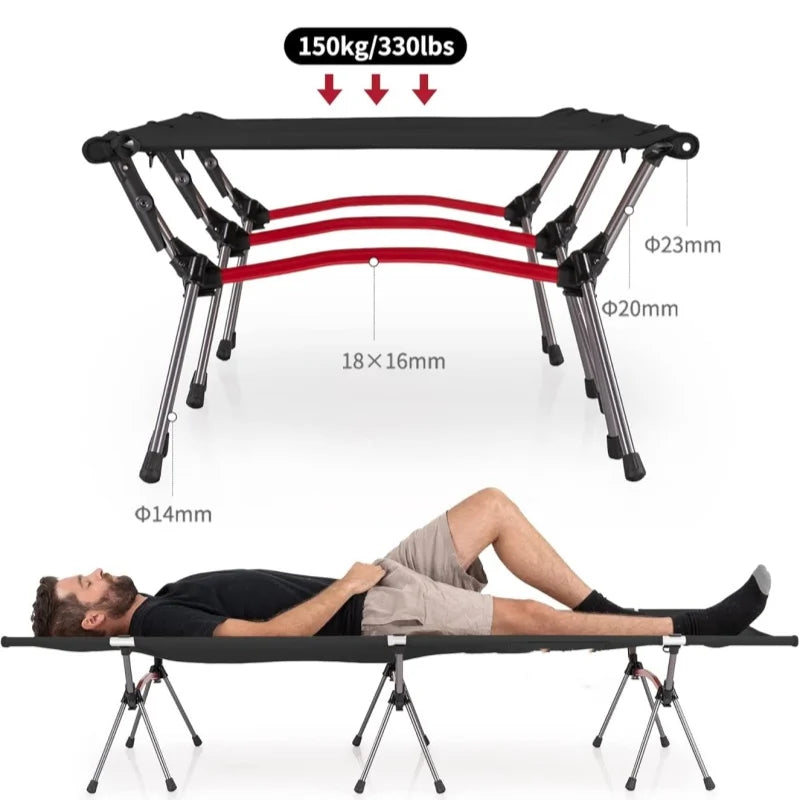 Outdoor Camping Ultralight  Field Bed Portable Aluminum Alloy Folding Bed For Adults & Kids Camping Travel RV Hiking Backpack