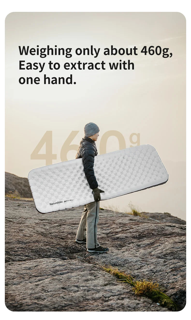 Naturehike R6.5 Air Mattress 10cm Thickened Ultralight Sleeping Pad for Camping Hiking Warm Portable Outdoor Inflatable Mattress
