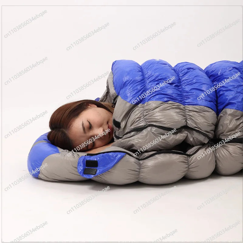 For Camping Outdoor Adult Plus Duck Down Caterpillar Warm Four Seasons Down Sleeping Bag