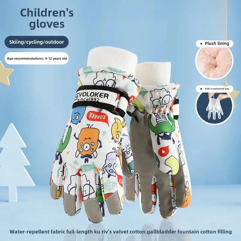 Ski Gloves Waterproof Lined , Thick and Warm, Anti-Slip, Specialty, Entertainment Accessories for Winter Sports