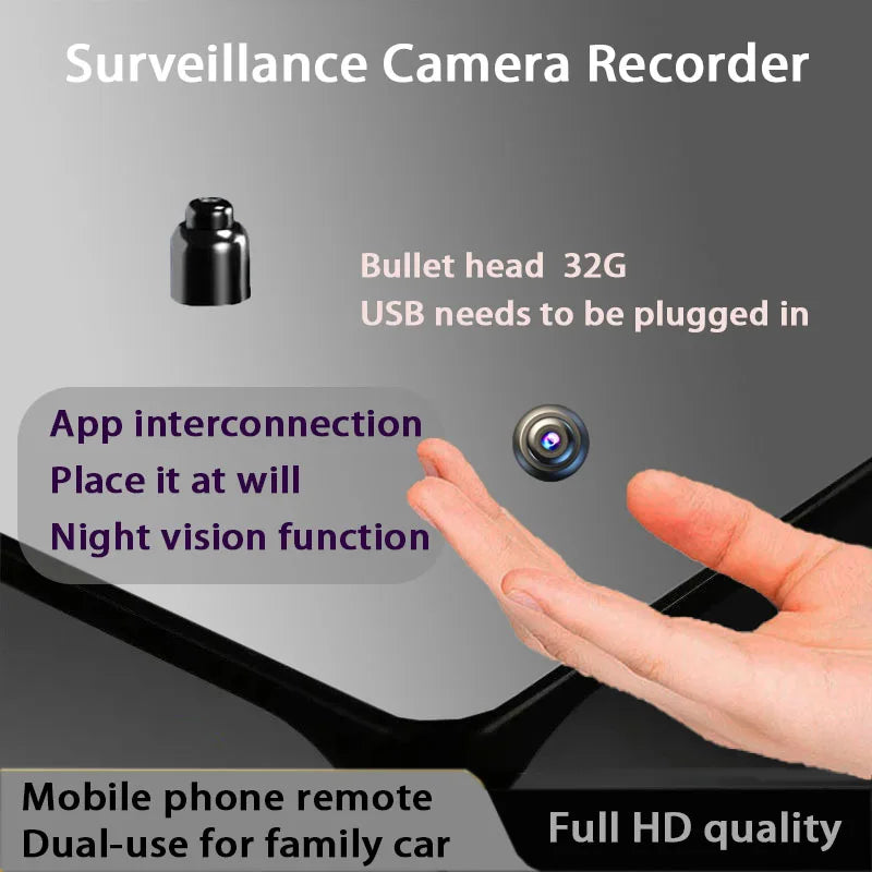 D Brand Smart Compact Camera 360-Degree No Blind Spots Wireless Mini Full Hd Night Vision Camera Suitable for Home Pet and Vehicle Monitoring Home Use Wifi Connected to Mobile Phone Remote Mini Portable Camera Motion Detectio