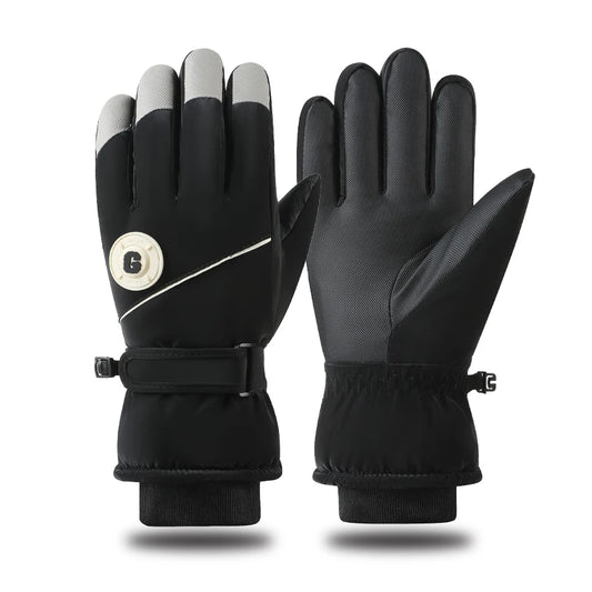 Ski gloves for winter, warm and cold resistant, thickened, anti slip, waterproof, outdoor mountaineering, cycling, touch screen,