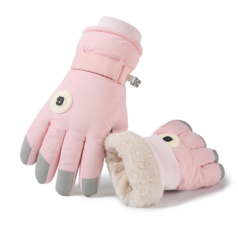 Ski gloves for winter, warm and cold resistant, thickened, anti slip, waterproof, outdoor mountaineering, cycling, touch screen,