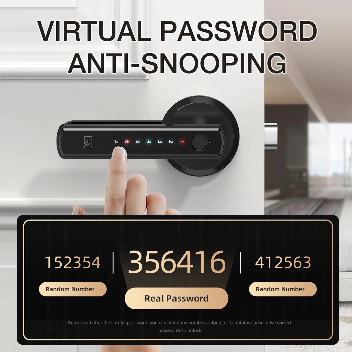 Viladepot Smart Lock Fingerprint Door Lock App Control TYPE-C Interface Passcode Unlock Electronic Touchscreen Keypad