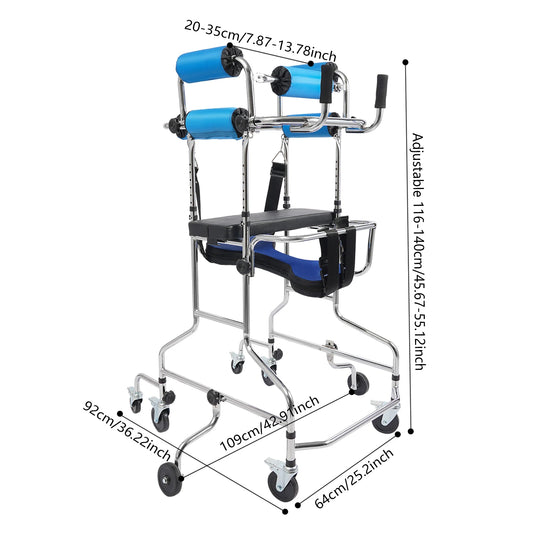 Rollator Walker 8-Wheel Adjustable Mobility Aid, 220lbs Capacity, Seat & Brakes for Elderly, Rehabilitation