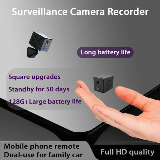 D Brand Smart Compact Camera 360-Degree No Blind Spots Wireless Mini Full Hd Night Vision Camera Suitable for Home Pet and Vehicle Monitoring Home Use Wifi Connected to Mobile Phone Remote Mini Portable Camera Motion Detectio