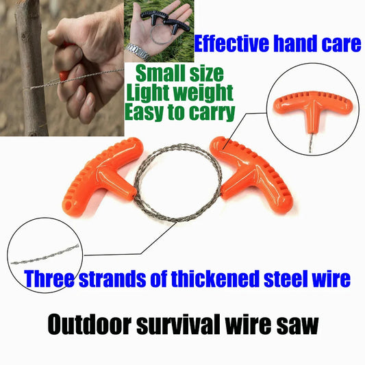 Manual Hand Steel Rope Chain Saw Folding Wire Saw Outdoor Emergency Survival Gear Travel Tool Camping Hiking Survival Kits