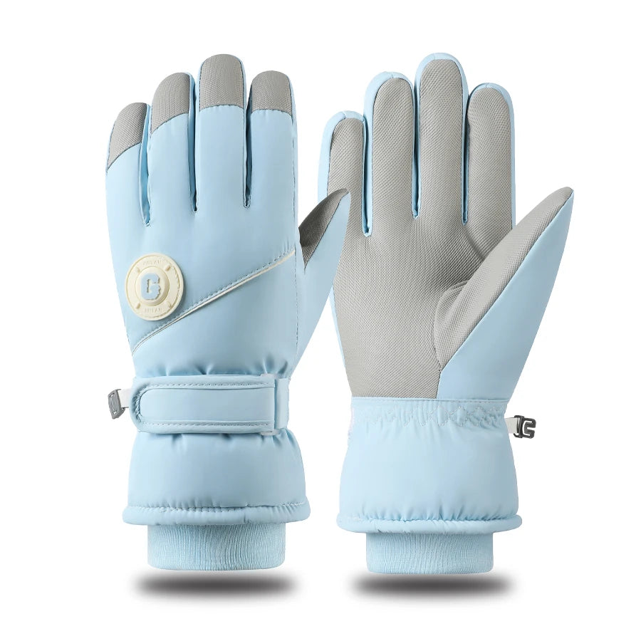 Ski gloves for winter, warm and cold resistant, thickened, anti slip, waterproof, outdoor mountaineering, cycling, touch screen,