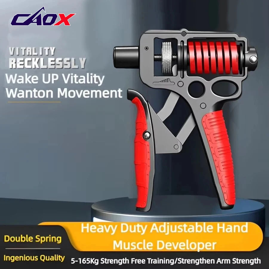 5-165Kg Adjustable Heavy Hand Grip Exercise Strengthener Gripper Finger Expander Arm Wrist Forearm Trainers Fitness Steel Spring