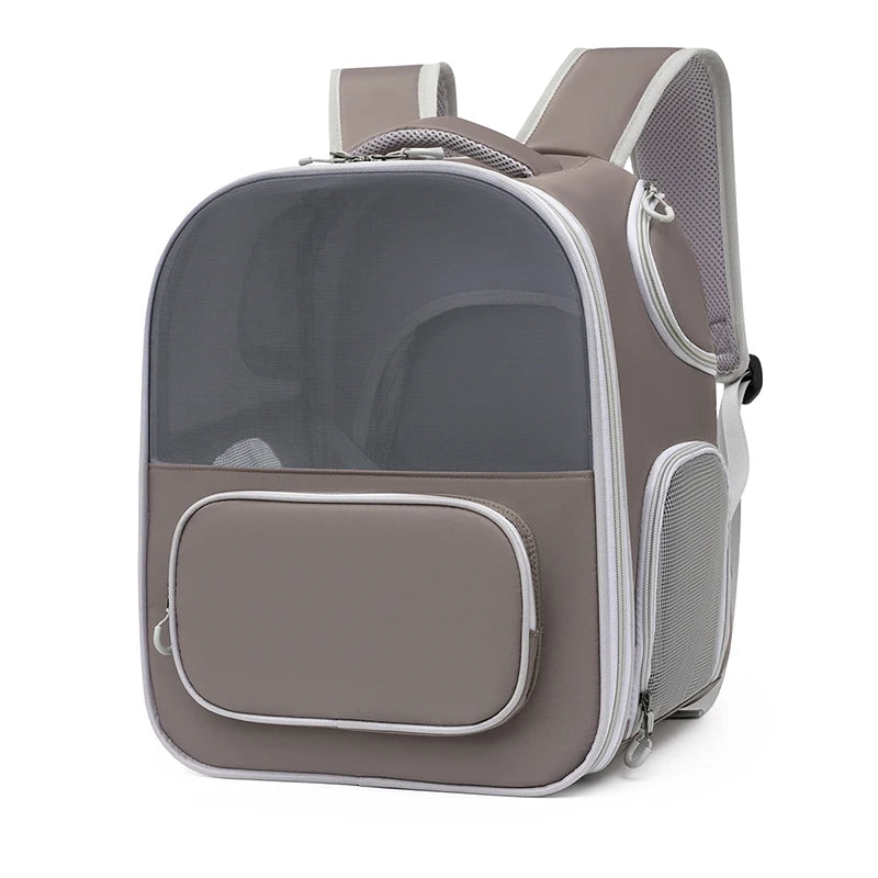 Expandable Cat Backpack Foldable Carrier Large Space Portable Breathable Pet Travel Bag for Outdoor Adventures