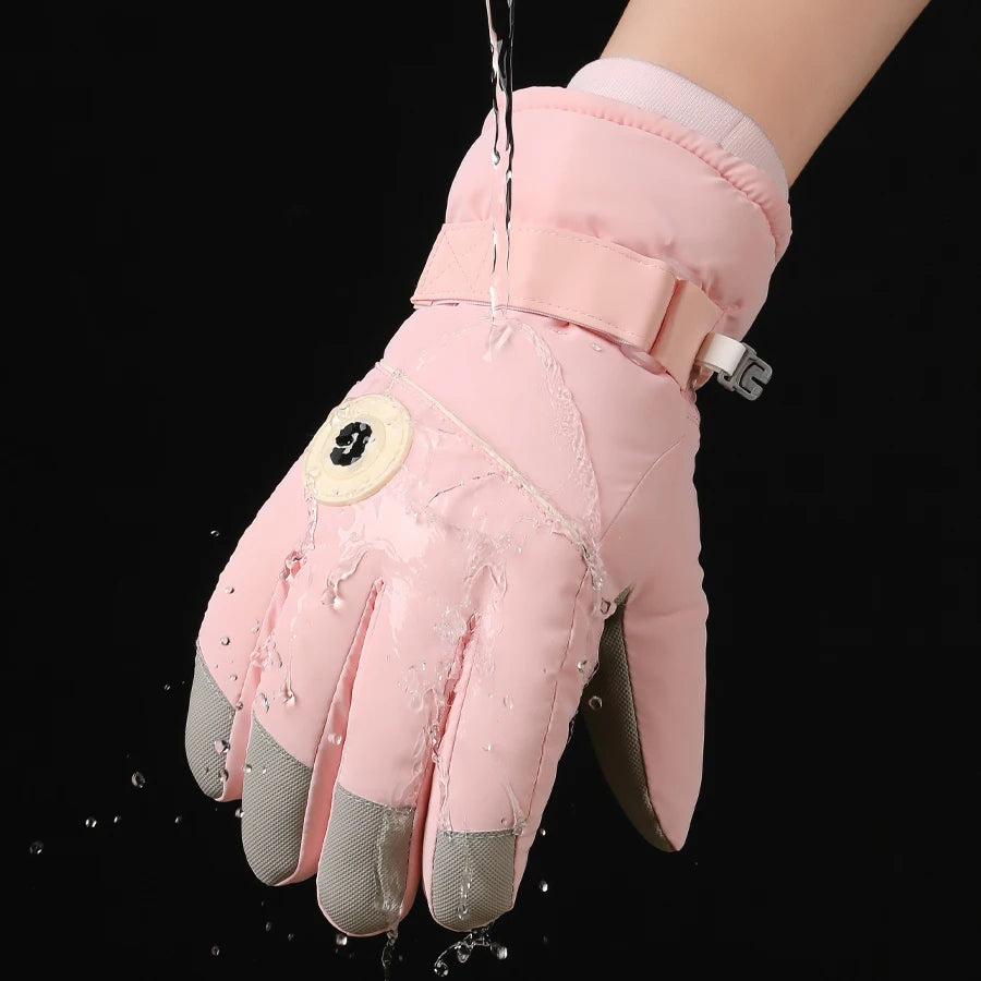 Ski gloves for winter, warm and cold resistant, thickened, anti slip, waterproof, outdoor mountaineering, cycling, touch screen,
