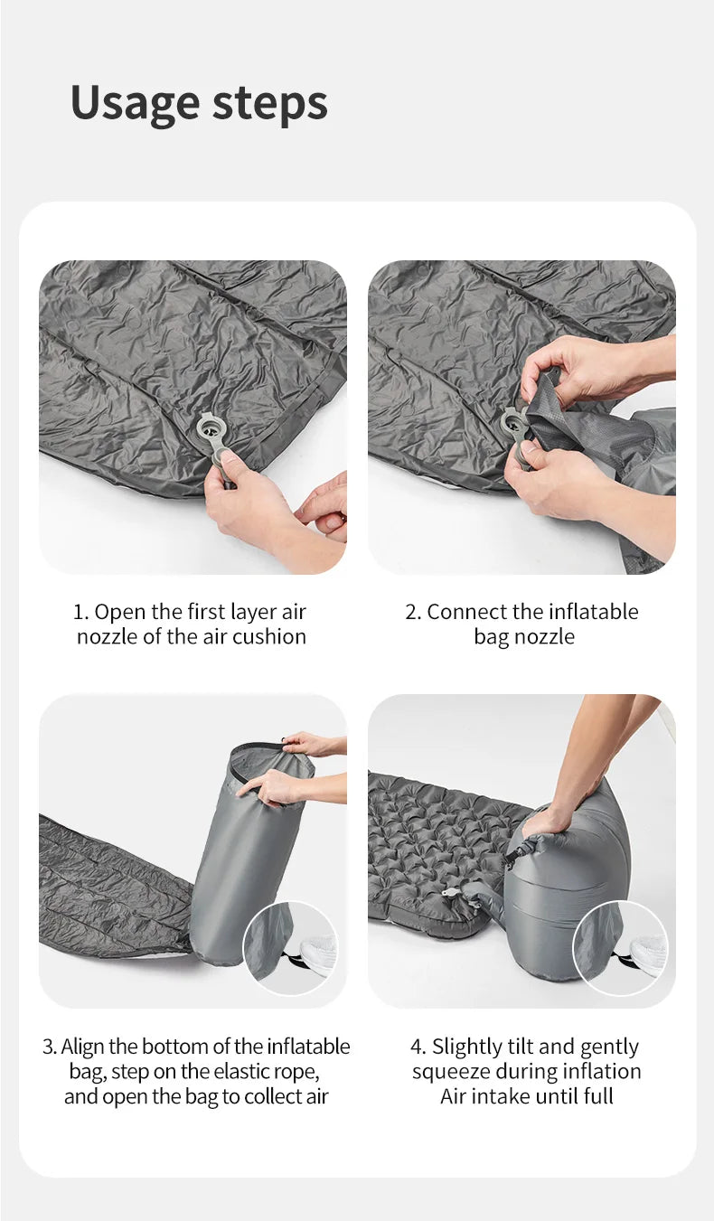 Naturehike R6.5 Air Mattress 10cm Thickened Ultralight Sleeping Pad for Camping Hiking Warm Portable Outdoor Inflatable Mattress