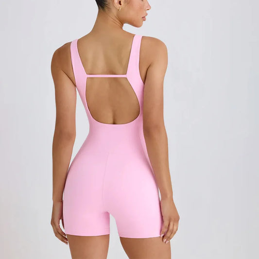 Fashion Backless Sexy Fitness Training Moisture Wicking Fitness Yoga Clothing High Elastic Waist Lift Buttocks One-piece Suit