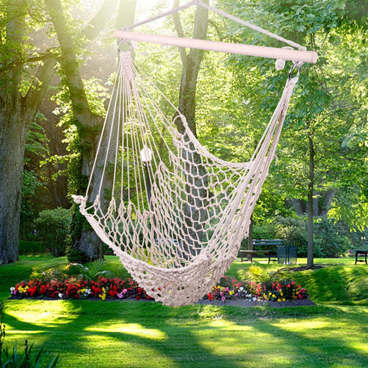 Nordic Style White Hammock Outdoor Indoor Garden Dormitory Bedroom Hanging Chair For Child Adult Swinging Single Safety Hammock