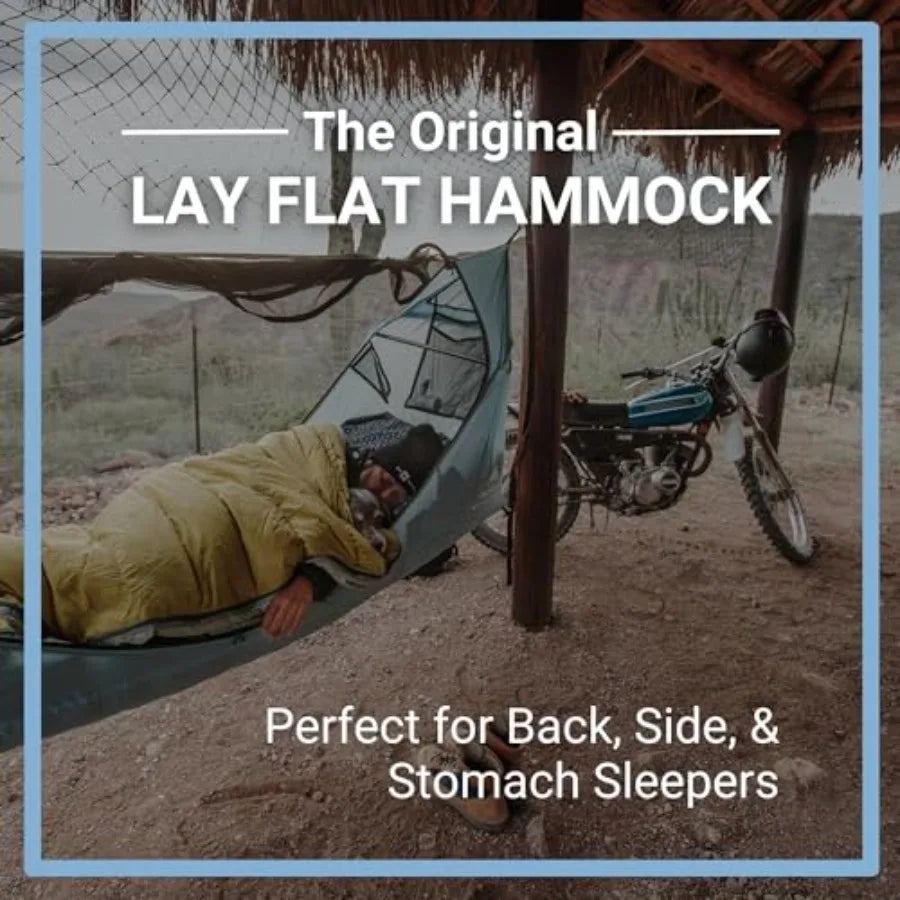 Lay Flat Hammock Tent - Waterproof Camping Hammock with Mosquito Net Insulated Pad and Rainfly - Haven Tent Haven XL Haven Safa