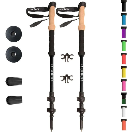 Ultra Strong Trekking, Walking, and Hiking Poles - One Pair (2 Poles) - Collapsible, Lightweight, Quick Locking, Weather-Resis